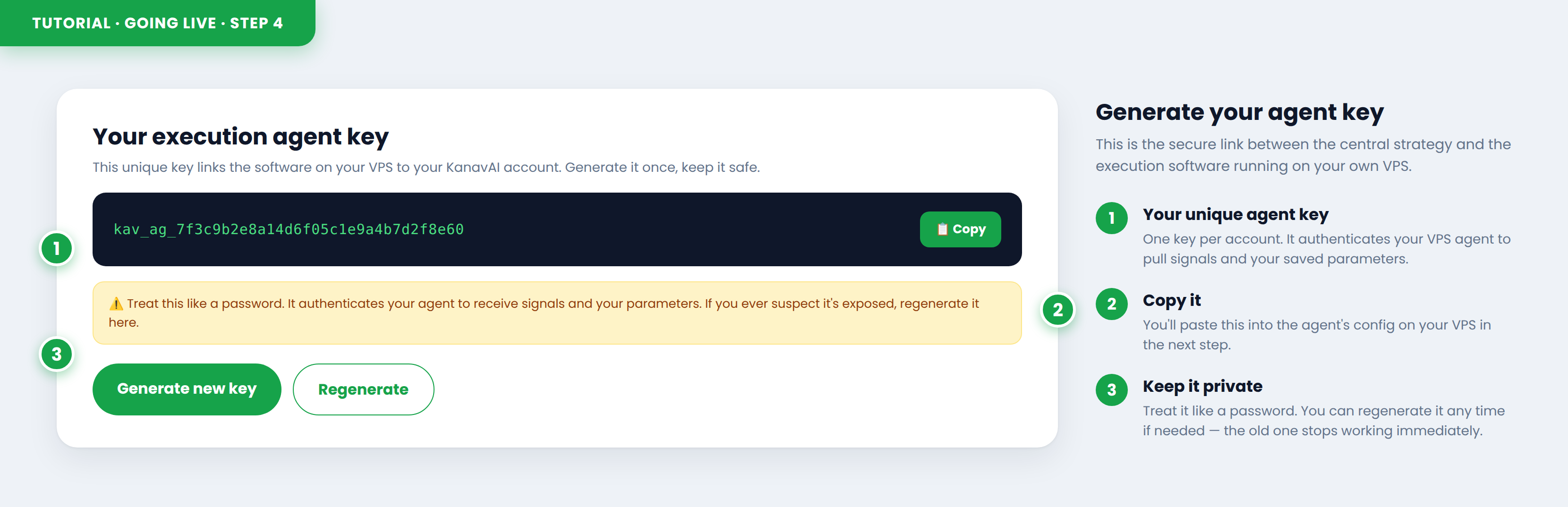 Generate your agent key